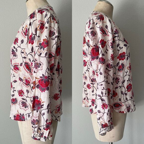 Xirena Floral Pullover Blouse Silk Blend long sleeve size XS, Casual, breathable - Picture 4 of 9